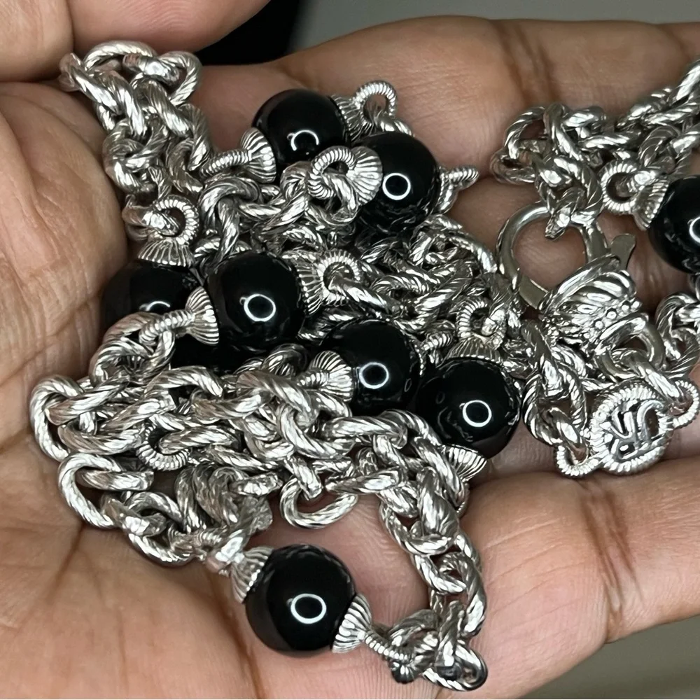 Judith Ripka Sterling Silver and Black Onyx Necklace - Picture 7 of 9